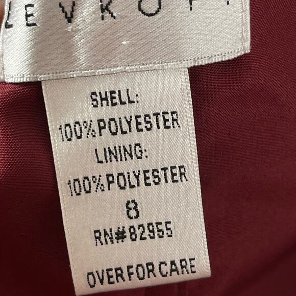 Bill Levkoff Halter Style Gown Maxi Dress Wine Burgundy Size 6 - Picture 6 of 7